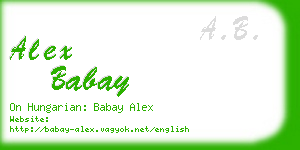 alex babay business card